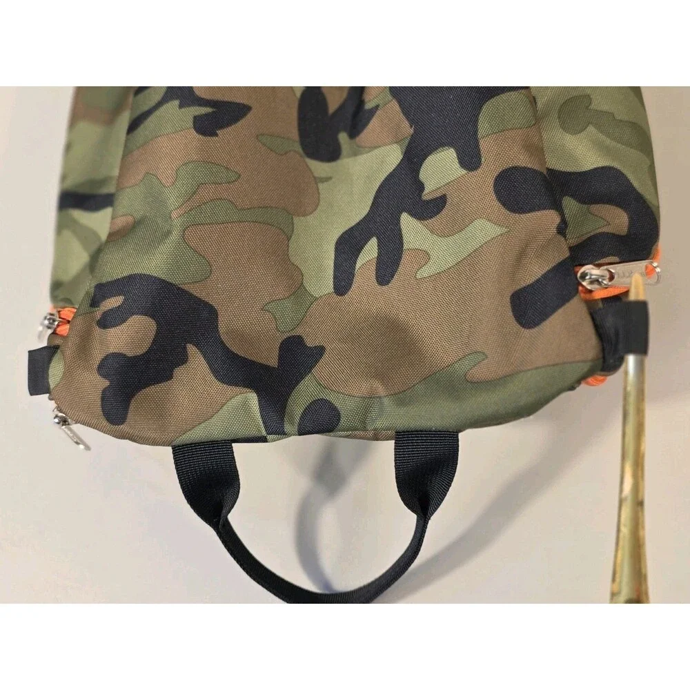 LL Bean Messenger Commuter Bag Camo Orange  Padded Organizer Missing Strap